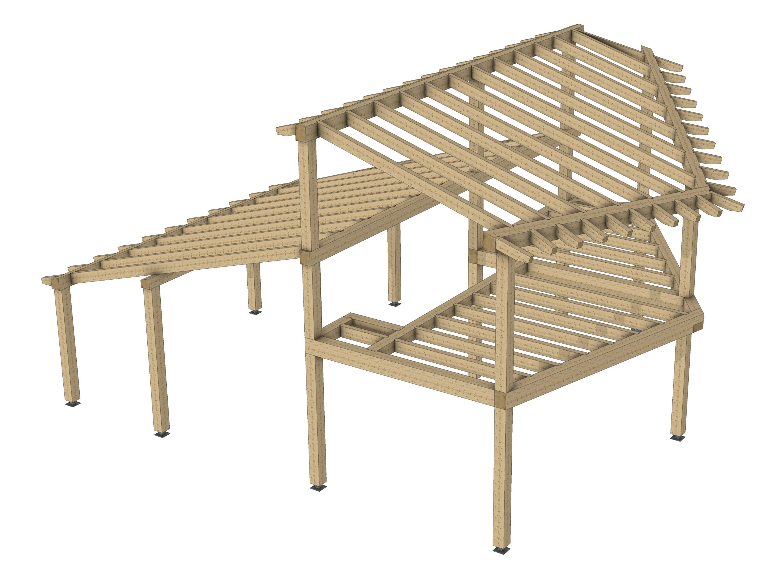 estructura de entramado en madera